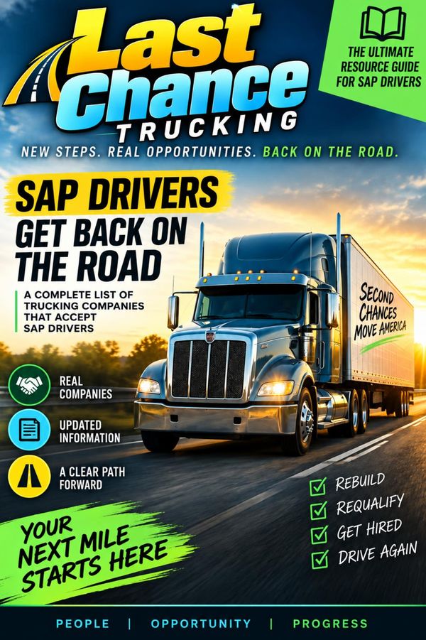 Cover of Last Chance Trucking, the resource guide for SAP drivers